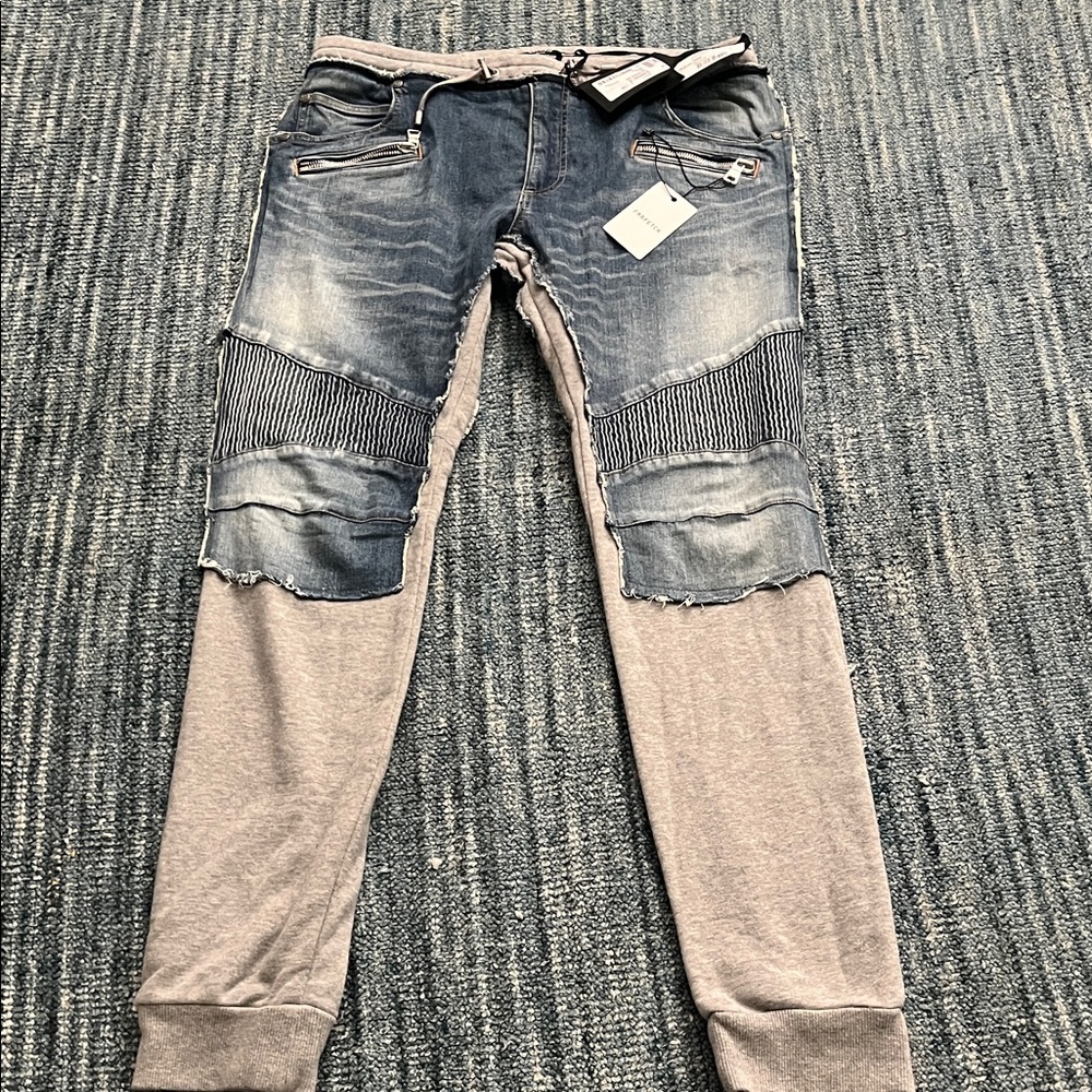 Balmain Blue and Gray Men's Jeans